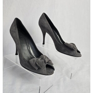 Stuart Weitzman Stilettos Women's 8 M Gray Suede Open Toe EW94881
